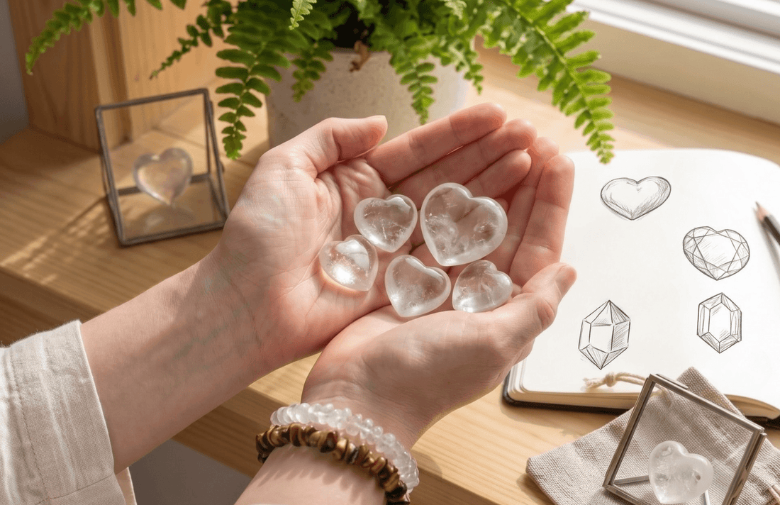 Corazones de cuarzo blanco natural — propiedades y significado, Aura Plena