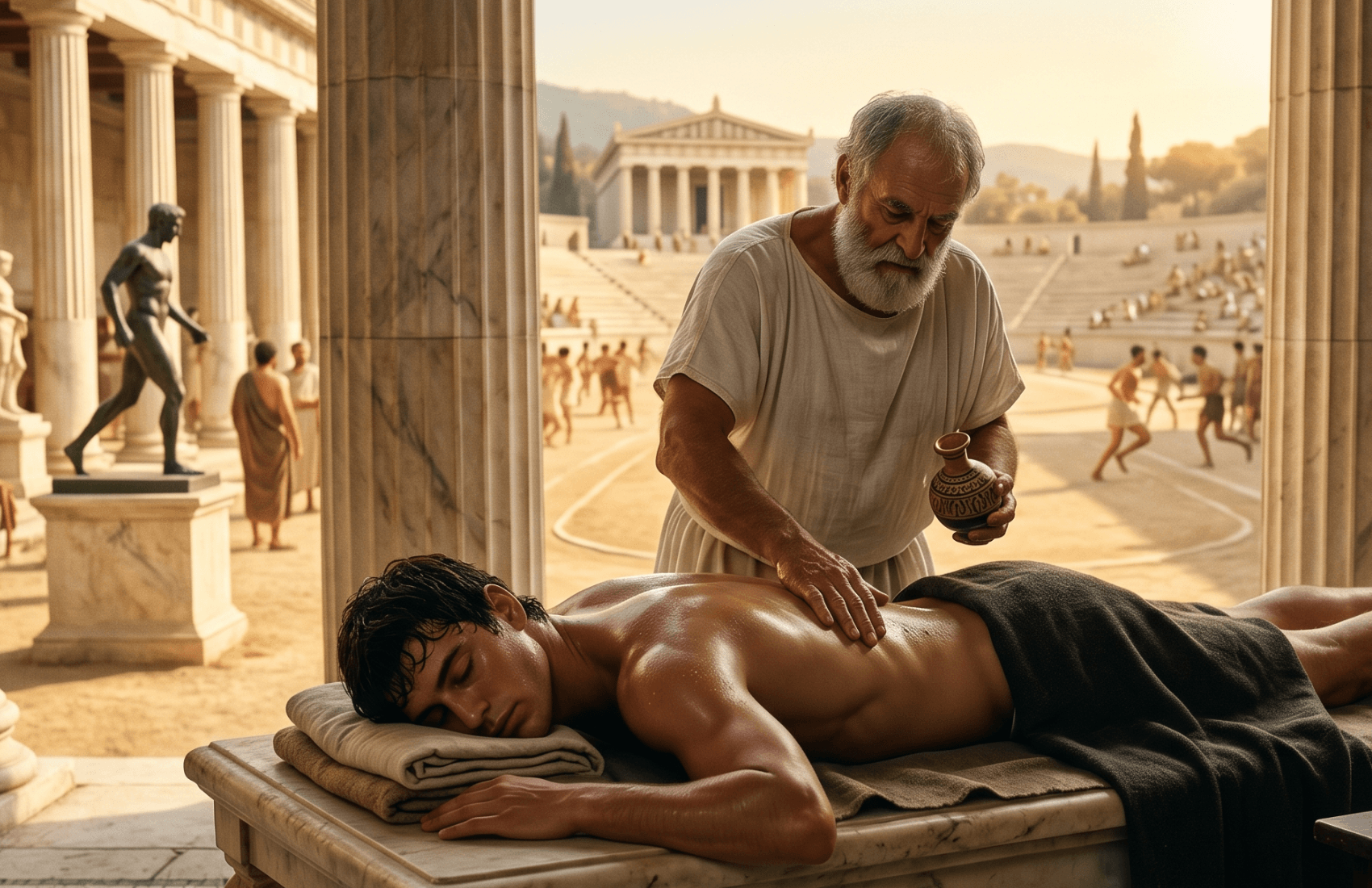 El Masaje en Grecia y Roma: de Hipócrates a los Emperadores