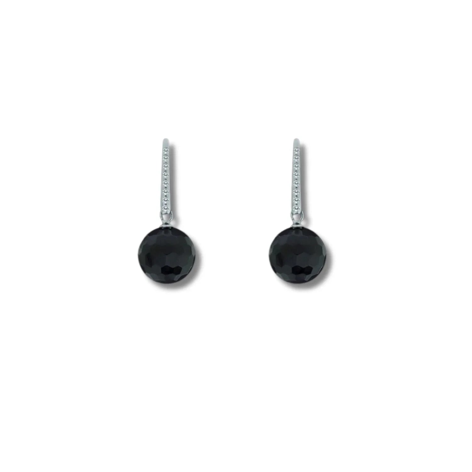 Pendientes Ónix Facetado y Plata 925 Rodiada  