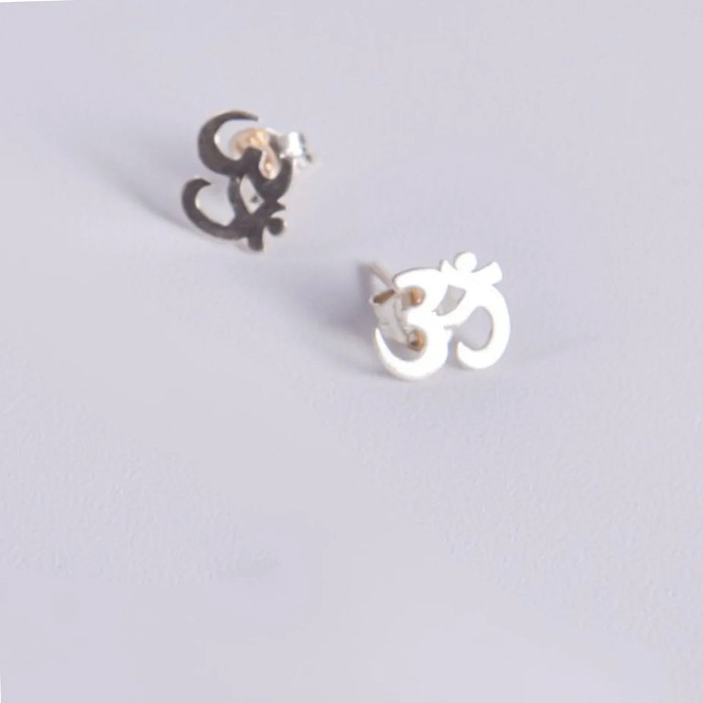 Pendientes om en plata esterlina 925- 9 mm