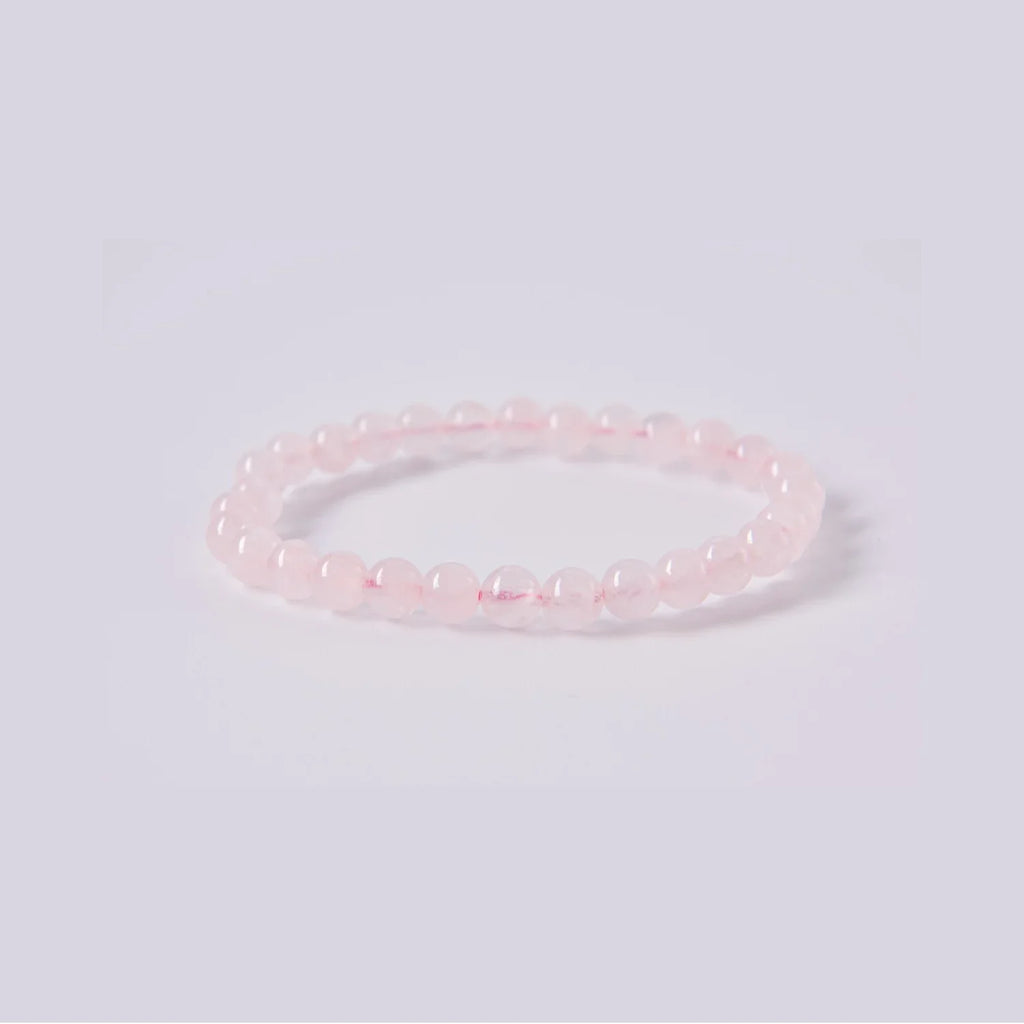 Pulsera Elástica, de Cuarzo Rosa Natural, tipo cuenta