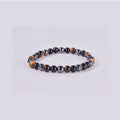 Pulsera Triple Protección, Obsidiana, Ojo de tigre y Hematites de piedras Naturales.