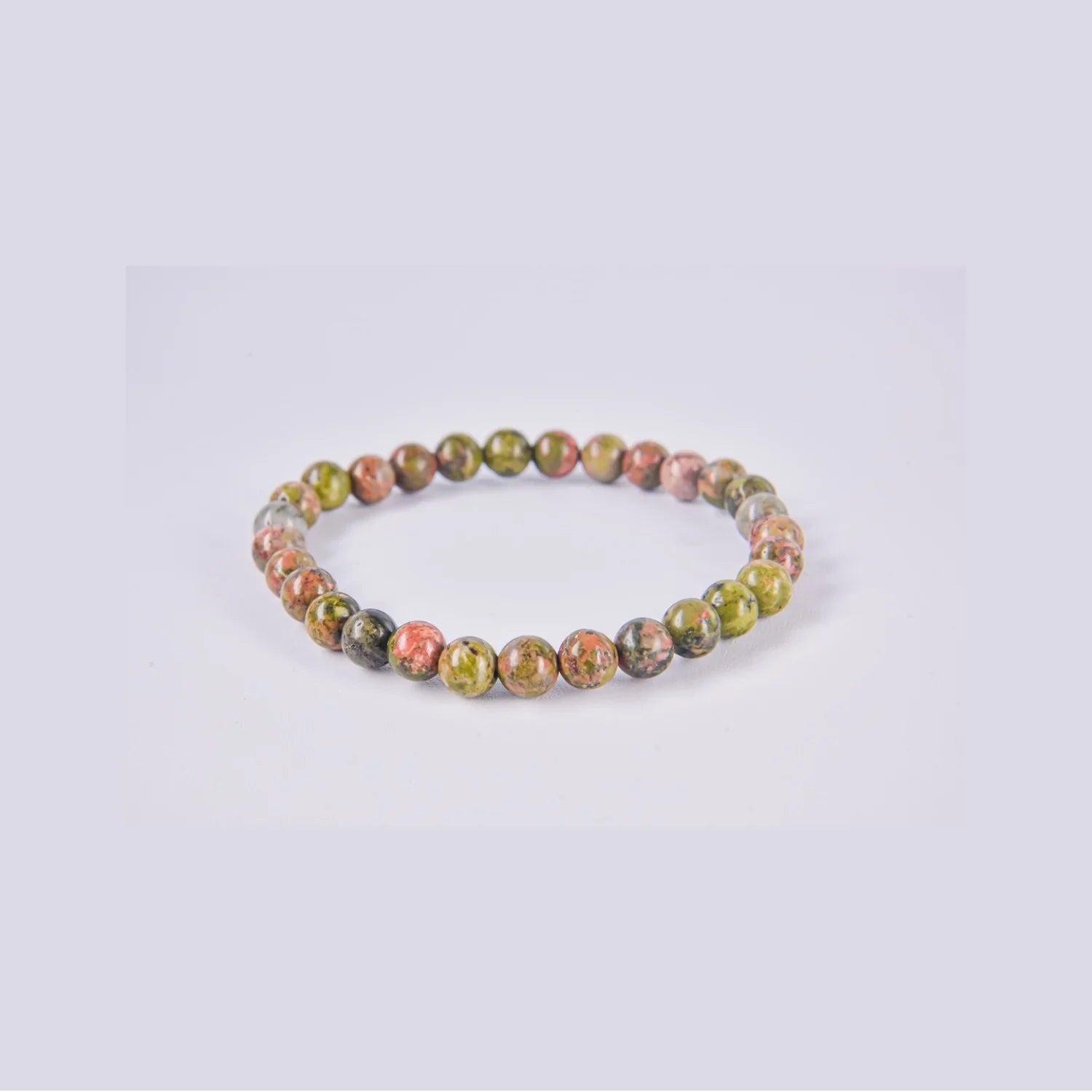 Pulsera Elástica de Unakita de Piedras Naturales