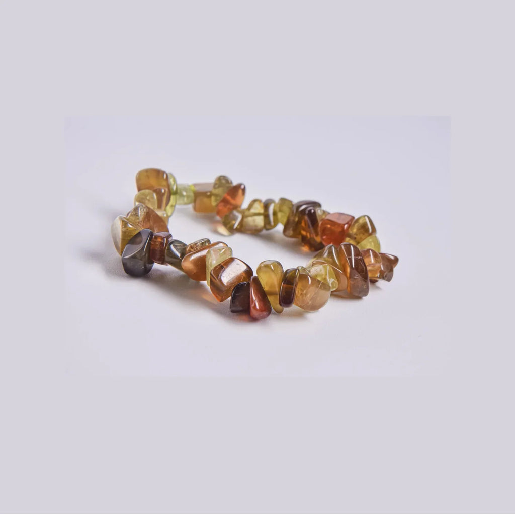 Brazalete Elástico de Granate Verde Natural, tipo Chip
