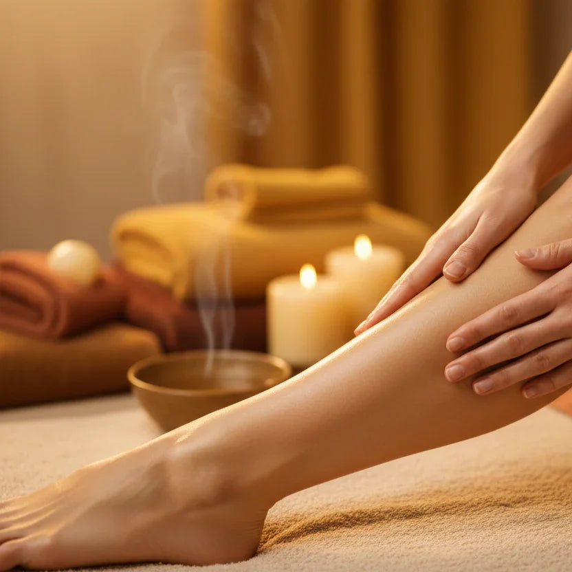 Masaje para piernas cansadas en Aura Plena, Ventas, Madrid