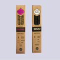 Pack dúo de Inciensos Naturales Sagrada Madre con una caja de Patchouli (energía) y una caja de Benjuí (calma). Set de aromaterapia artesanal.