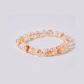Pulsera elástica de cuentas de Citrino natural (disponible en 4, 6 y 8mm). Detalle del color amarillo dorado y las inclusiones naturales del cuarzo.